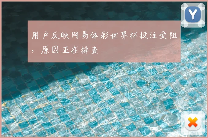 用户反映网易体彩世界杯投注受阻，原因正在排查